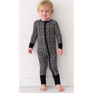 Little Sleepies Black Monochrome Chevron Zippy NIB